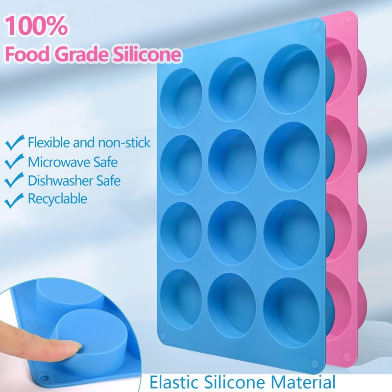 Moldes redondos de silicona para galletas de chocolate con 12 cavidades gallery