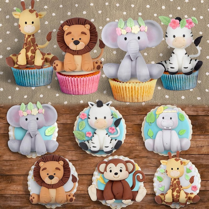 Jungle Animals Fondant Silicone Molds Sugarcraft Cake Decoration 6-count Heig... gallery