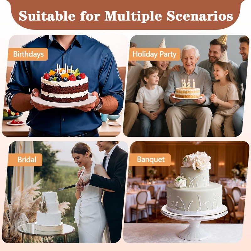 50PCS 10 Inch Round Cake Boards, Food-Grade Greaseproof Cardboard Cake Rounds... gallery