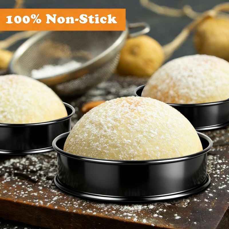 6 PCS English Muffin Rings 4 Inch Double Rolled Stainless Steel Crumpet gallery