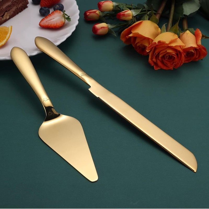 Cake Cutting Set for Wedding, Elegant Cake Knife and Server Set with Thickened gallery