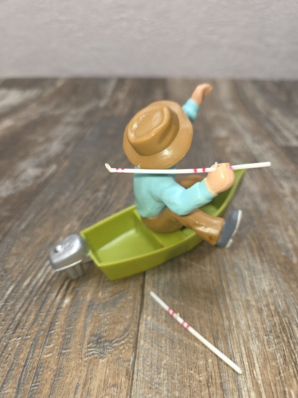 Vintage 1978 Wilton 6" Cake Topper Fisherman With Boat Plastic Toy Keepsake gallery
