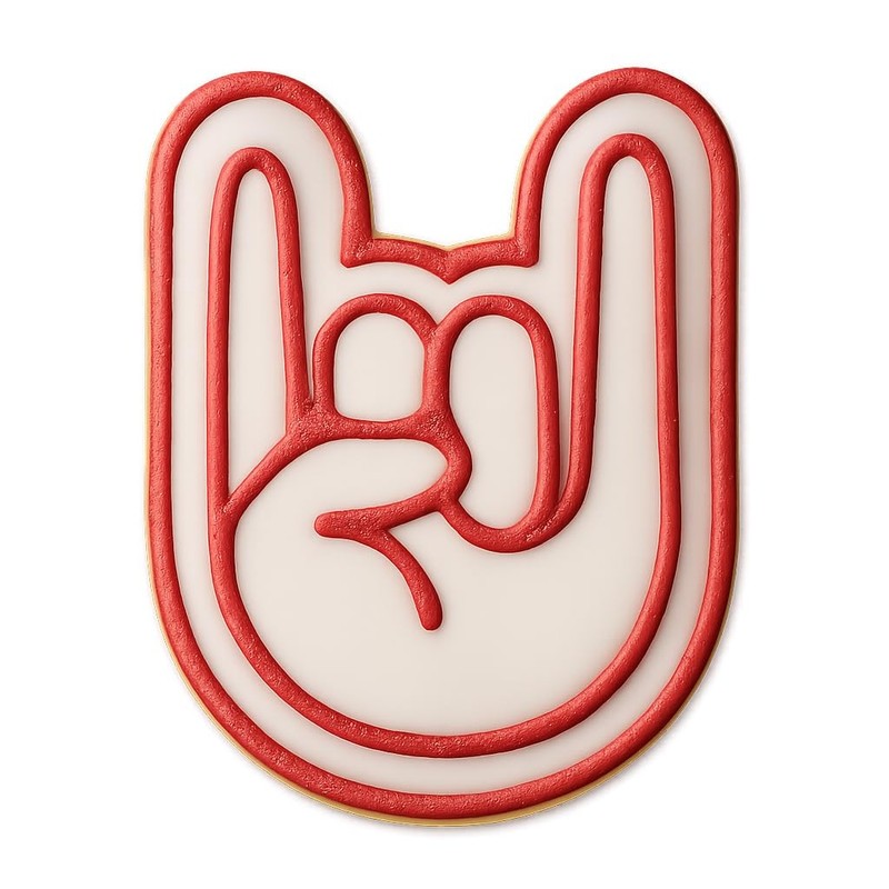 Rock On Hand Cookie Cutter & Stamp, Fondant & Clay - 4x3 gallery
