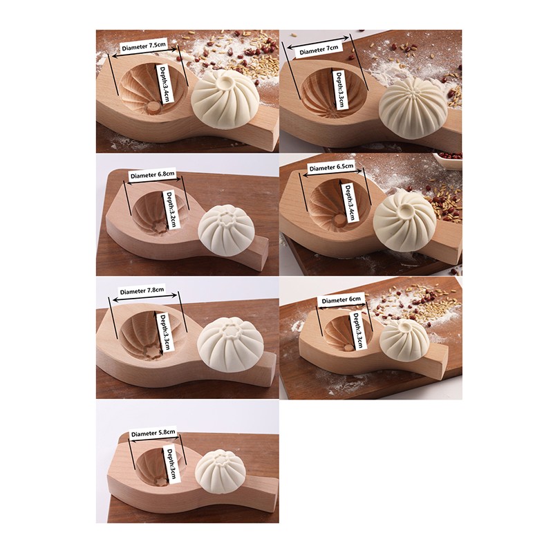 Solid Wood Steamed Bread Mold Pasta Bag Steamed Stuffed Bun Pastry Mold gallery
