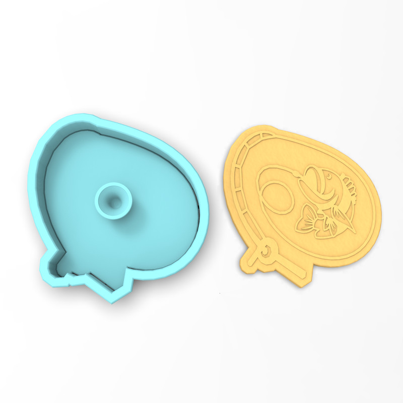 Fishing Cookie Cutter & Stamp | Fish Pole Bass Dad Father's Day Lake Reel Lure gallery