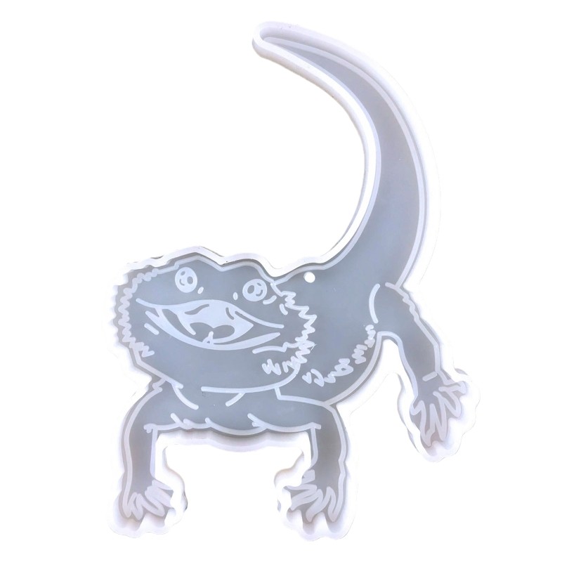 Lizard Shape Silicone Mold Keychain Pendant Pet Tag Resin Mould Halloween Decor