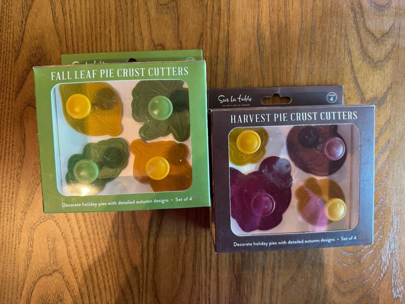 Sur La Table Fall and Harvest leaf Pie Crust Cutters Set of 2