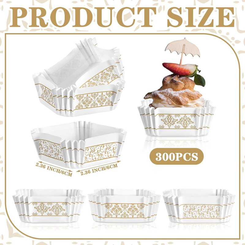 300 Pcs Square Cupcake Liners 2.36 Inches Dessert Liner Paper Square Baking Cups gallery