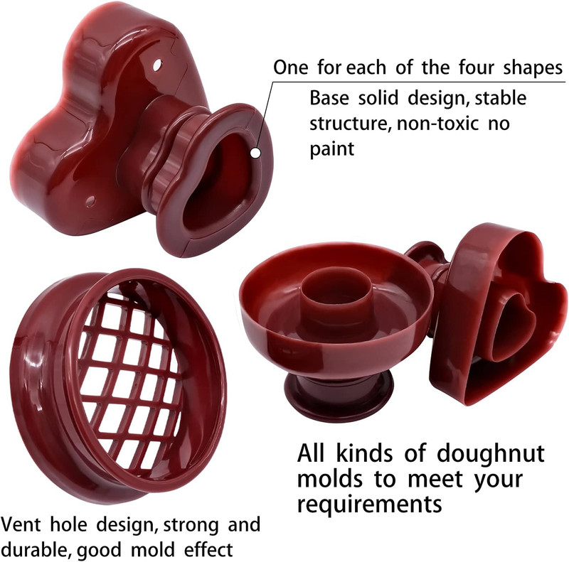 4 Pack Donut Maker Cutter, Creative Reusable Non-Stick Doughnut Molds, Fondant C gallery