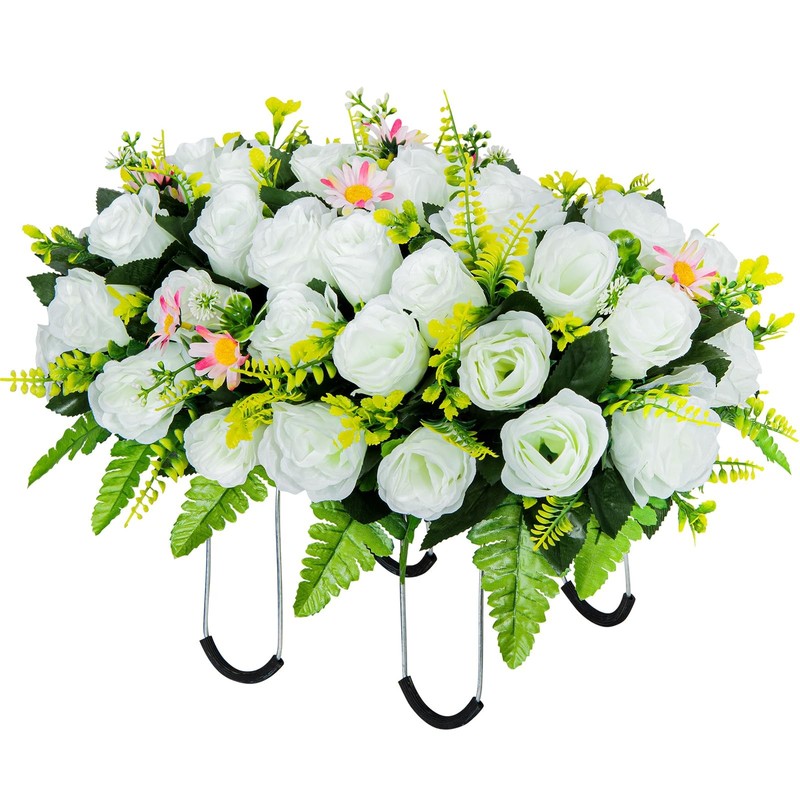 LaLamona Artificial Headstone 17 inch (L) x 9 (W) x 5 (H), White