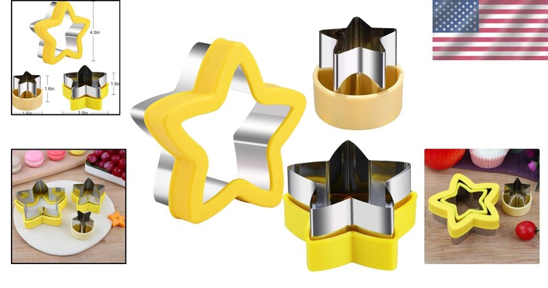Kid-Friendly Stainless Steel Star Cookie Cutters - Ideal for Creative Baking gallery