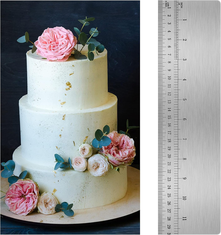12 Inches Stainless Steel Cake Scraper with Scale Cake Edge Smoother Decorating