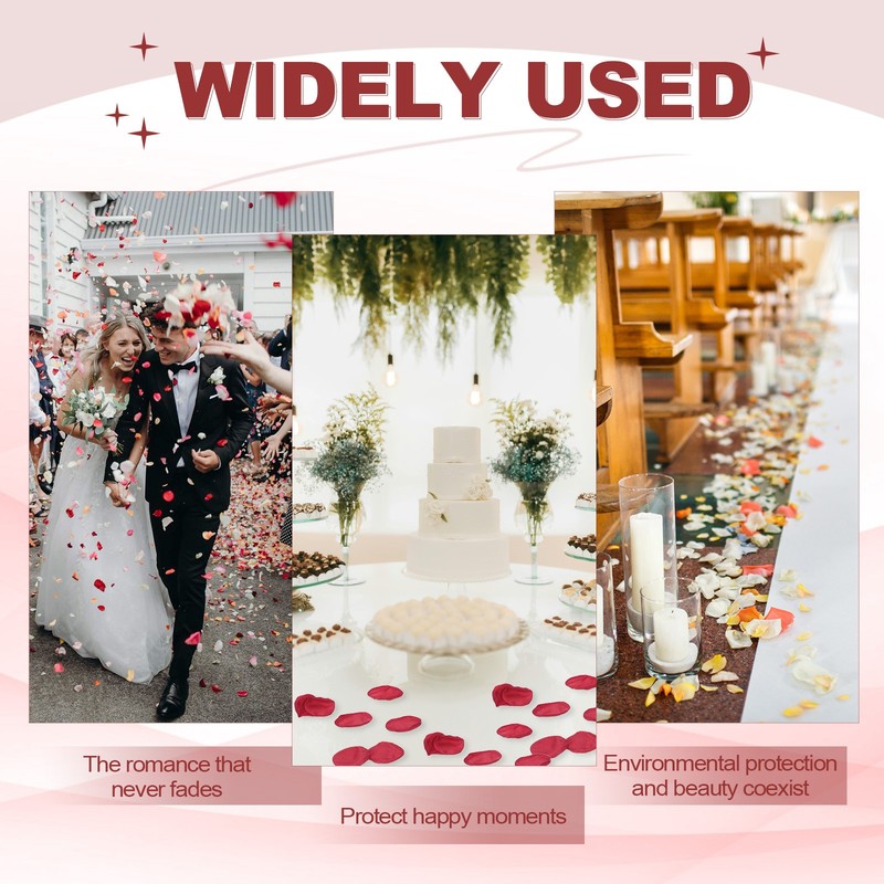 Fake Rose Petals, Artificial Petals for Wedding Proposal,Champagne Gold White gallery