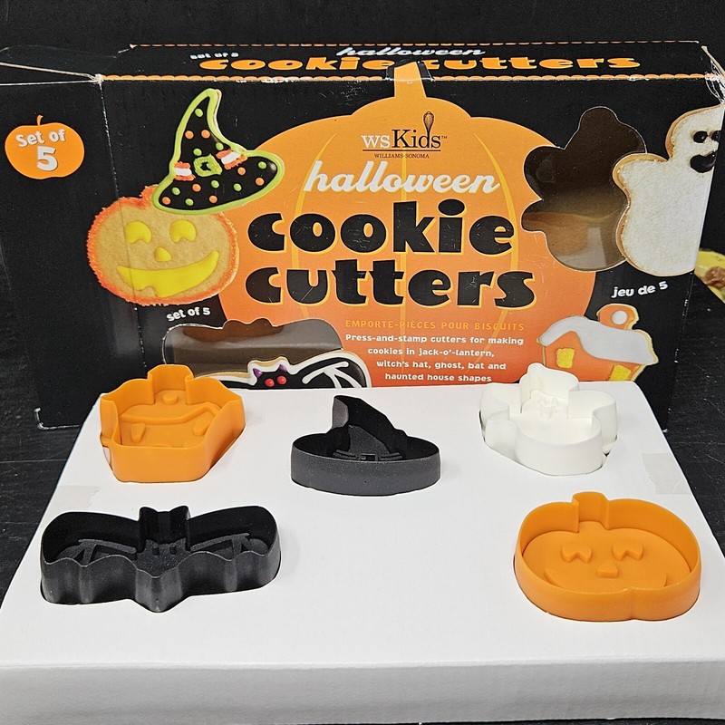 William Sonoma Kids Halloween Cookie Cutters Press-And-Stamp Set Of 5 gallery