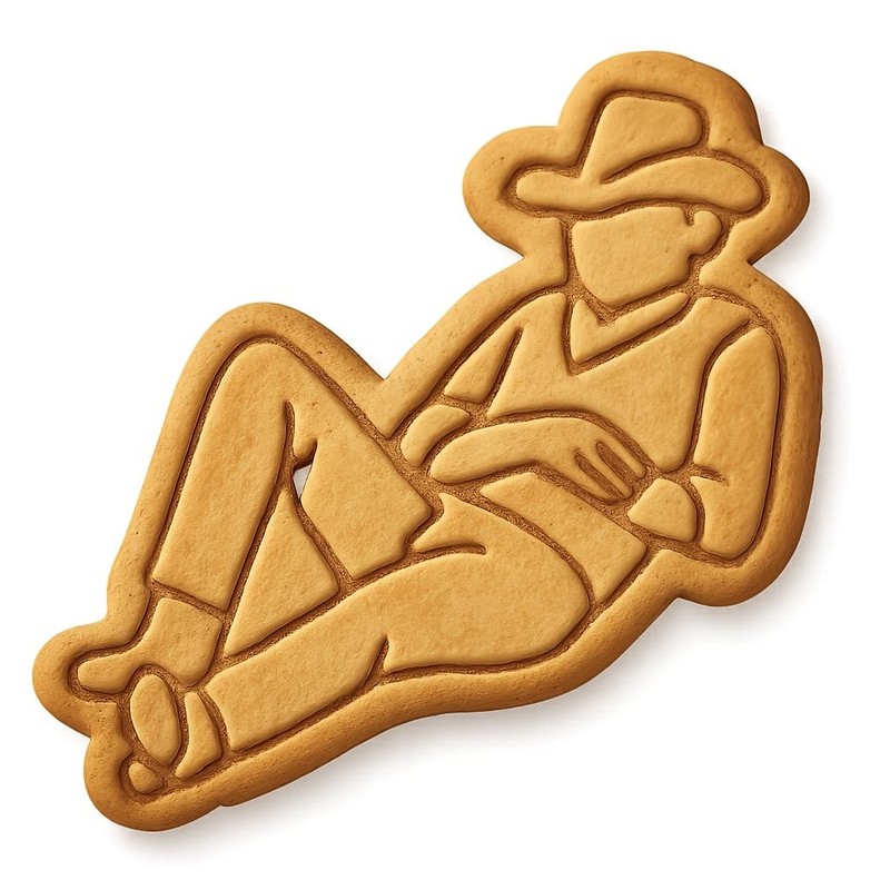 Resting Cowboy Cookie Cutter & Stamp, Fondant & Clay – 4×4″
