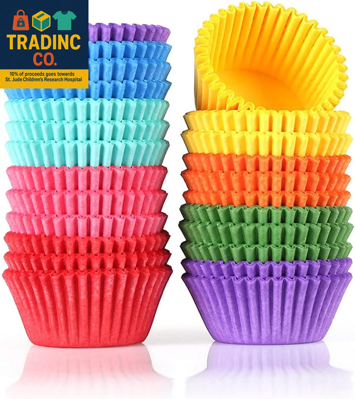 Colored Mini Paper Cupcake Liners Vibrant Muffin Baking Cups 400-Count gallery