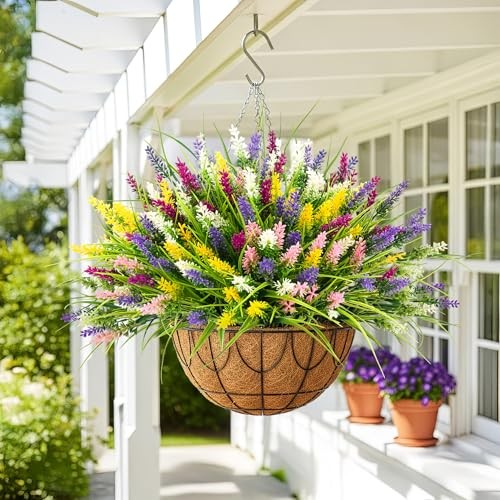 Artificial Plants Outdoor Fake Monkey Grass with Flowers 10 Bundles Mix Color gallery
