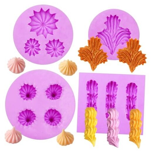 Cream Silicone Fondant Molds 4 Pieces, Cookie Chocolate Molds Purple(NF339) gallery