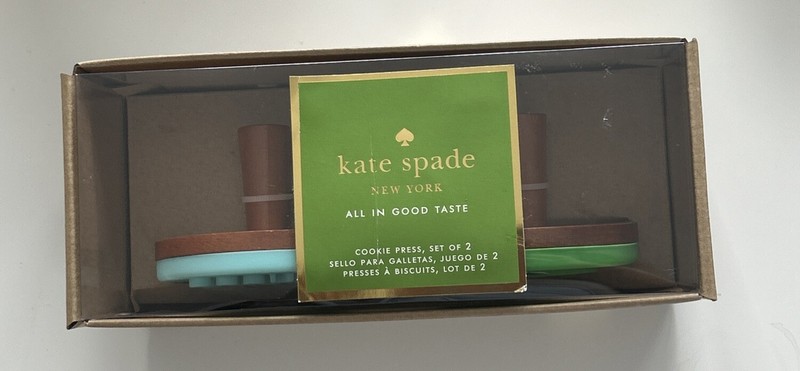 Kate Spade NY Cookie Press ~ One Smart Cookie ~ Wooden & Silicone Presses NIB gallery