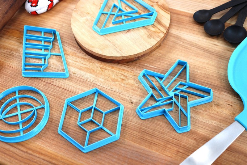 Optical Illusion Cookie Cutters - Disappearing Stairs, Double Cube, Magic gallery
