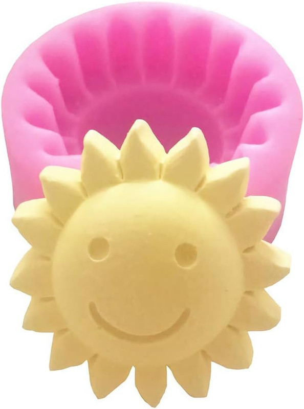 Smiling Face of the Sun Silicone Soap Mold, Sun Flower Chocolate Candy Mold Fond