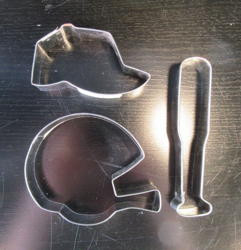 Foose Sports Baseball Bat, Hat, Football Helmet Cookie Cutters
