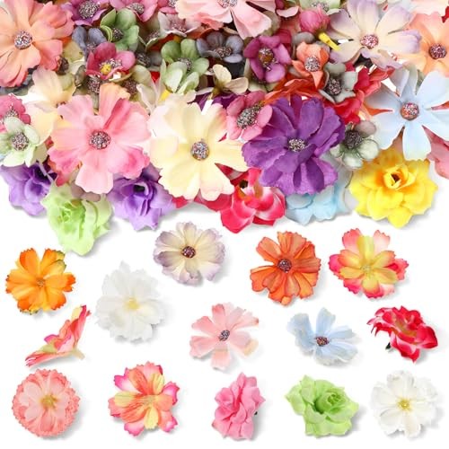 Pcs Spring Faux Flower Heads Artificial Flowers Head Mini Fake 100 Vivid Style