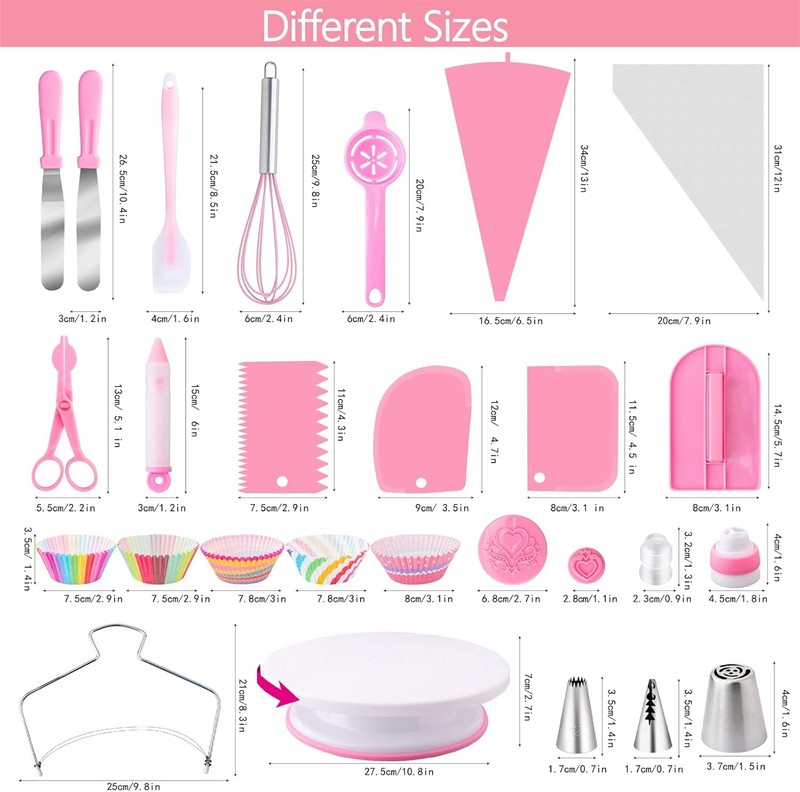 Cake Decorating Supplies Kit Tools 356pcs, Nifogo Baking Accessories Pink gallery