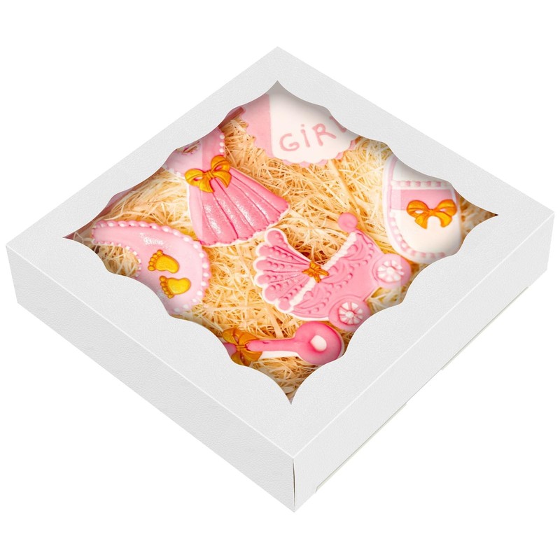 100pcs Individual Cookie Boxes 4.5″ x 4.5″ x 1.2″ Inch Small Gift Boxes Mini …