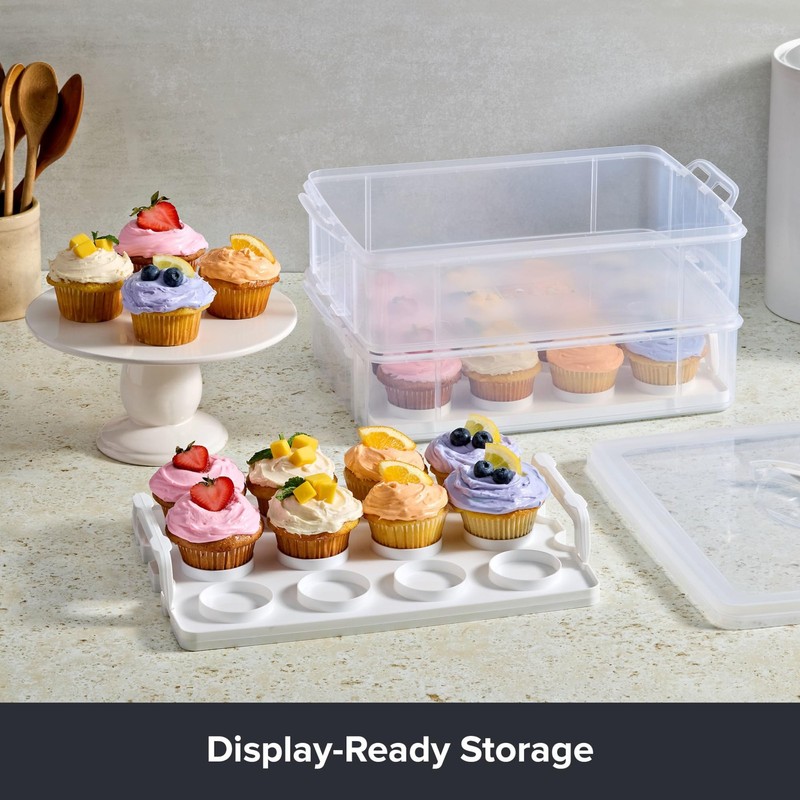 Snapware (2-Layer, 24 Cupcakes Plastic Detachable Cupcake Carrier Storage Con... gallery