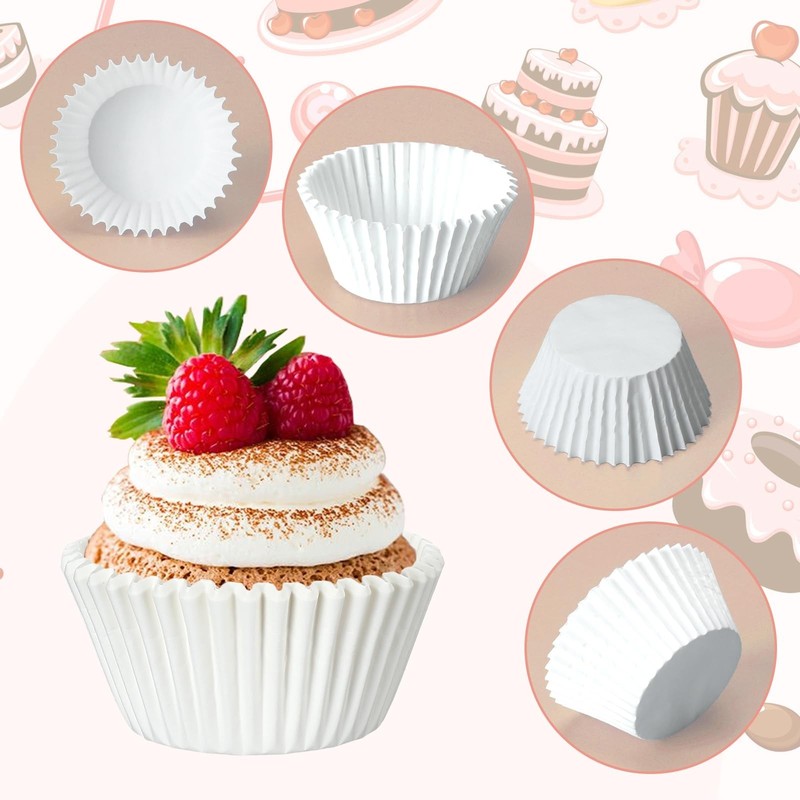 5000 Pcs White Cupcake Liners - Disposable Baking Cups for Muffins, Parties & Ev gallery