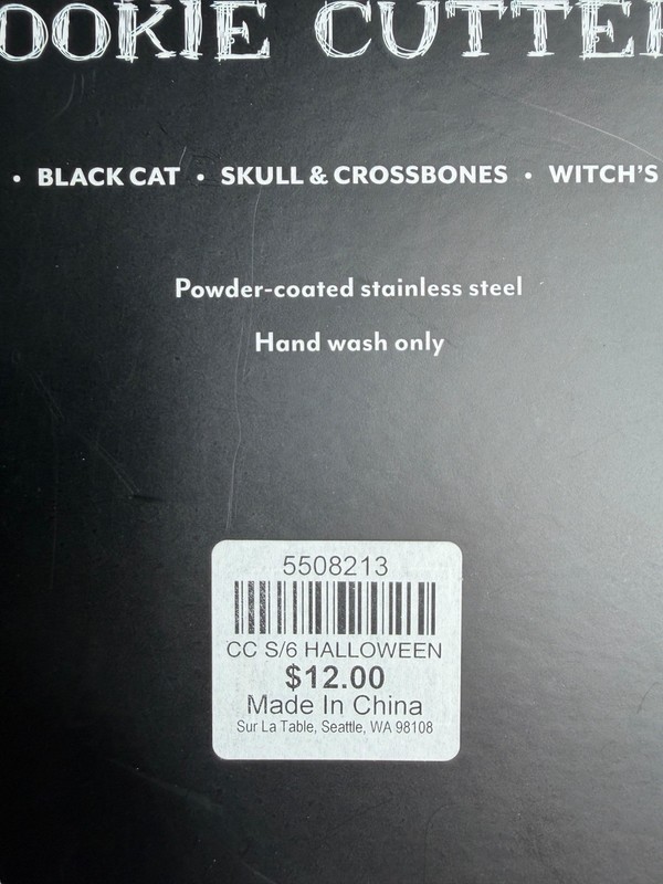 Sur La Table Halloween Cookie Cutters Set of 6 Cat Bat Ghost Skull Hat Pumpkin gallery