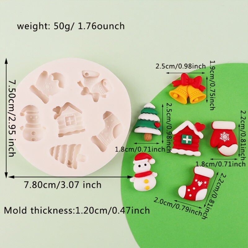 Christmas Santa Silicone Molds Fondant Cake Molds Homes Baking Making Supplies gallery