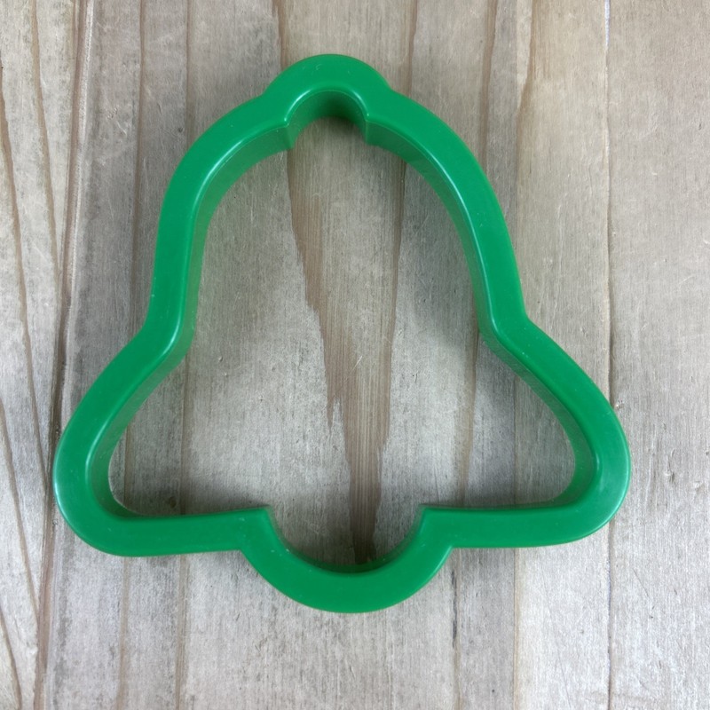 Christmas Bell Cookie Cutter 3.5” Green Plastic Holiday