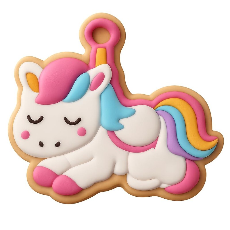 Sleeping Kawaii Carousel Horse Cookie Cutter & Stamp, Fondant & Clay - 4x3.2 gallery