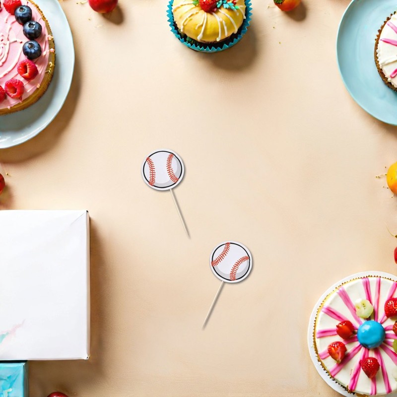 80 Pcs Baseball Cake Topper Sports Decorations Themed Cupcake Toppers for Boys gallery