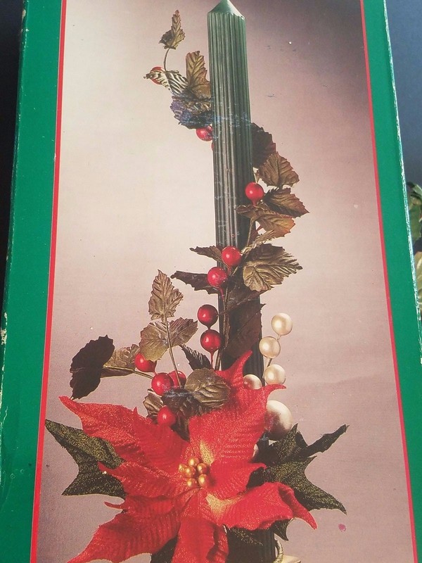 HOUSE OF LLOYD Christmas Around The World Poinsettia CANDLESTICK IN ORIGINAL BOX gallery