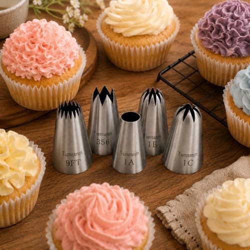 Piping tips large Cake Decorating tools, 5 pack Cake piping Nozzles Tips Kit - gallery