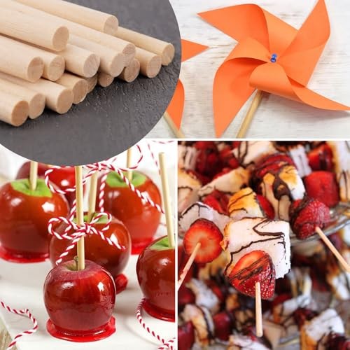 25PCS Dowel Rods Wood Sticks Wooden Dowel Rods - 1/4 x 12 Inch Precut Dowels gallery