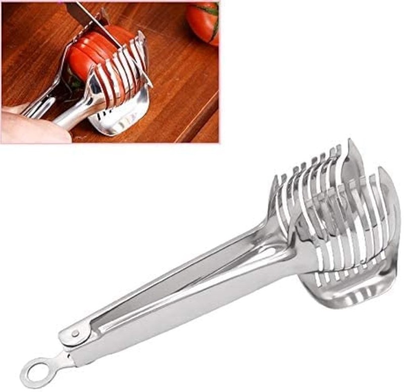 Tomato Slicer Lemon Cutter Stainless Steel Kitchen Cutting Aid Holder Tools F…
