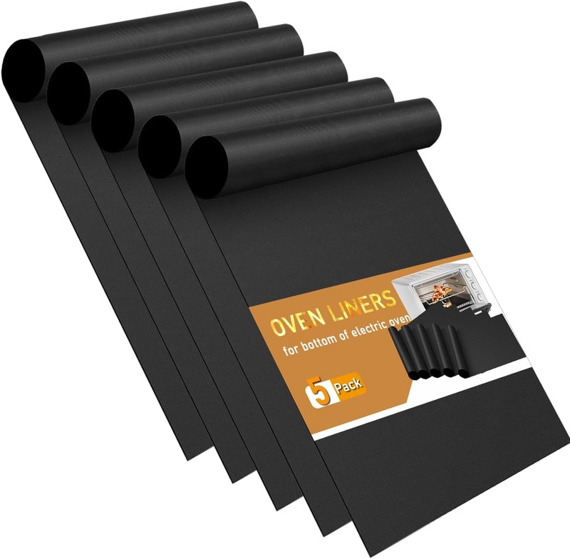 Oven Liners for Bottom of Oven – 5 Pack Large Heavy Duty Mats, 17”x25”