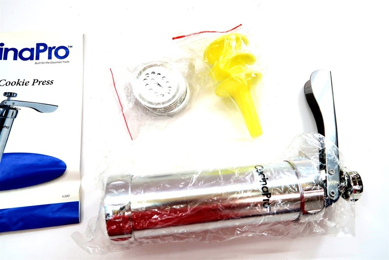 CucinaPro Manual Cookie Press in Polished Aluminum ~ Brand New / Never Used gallery