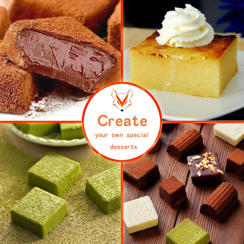 2 Pack 40-Cavity Square Caramel Truffles Silicone Mold,Chocolate Hard Candy Mold gallery