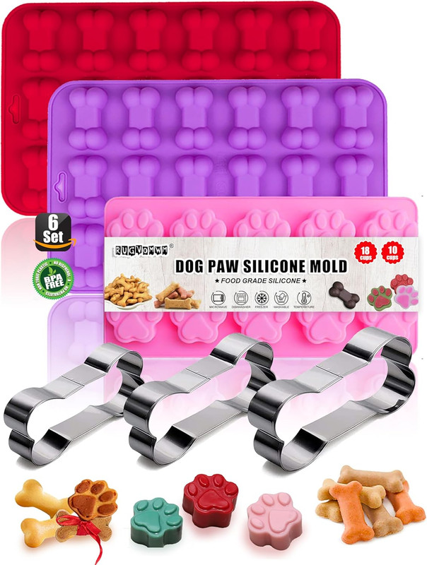 Puppy Dog Paw and Bone Silicone Molds,Non-Stick Food Grade Silicone Molds gallery
