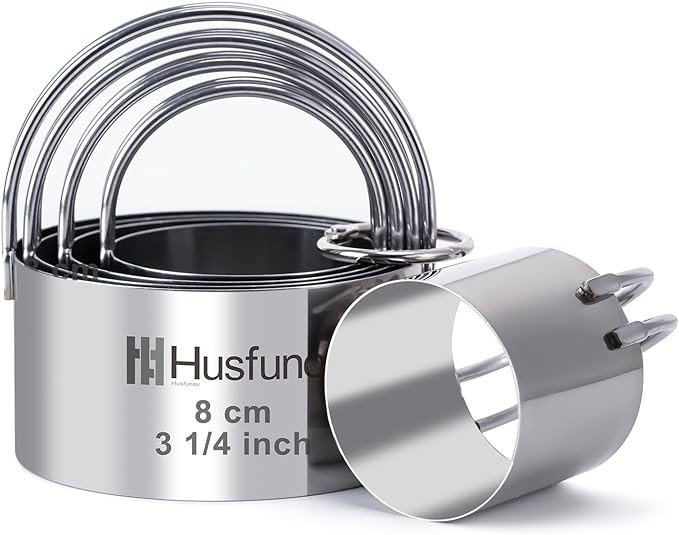 Cookie Cutters Biscuit Set Round 5pc Stainless Steel