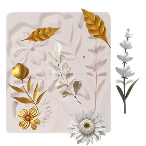 1 Pcs Flower Fondant Mold for Cake Decoration, Leaf 1 Pcs Leaf Silicone Mold gallery