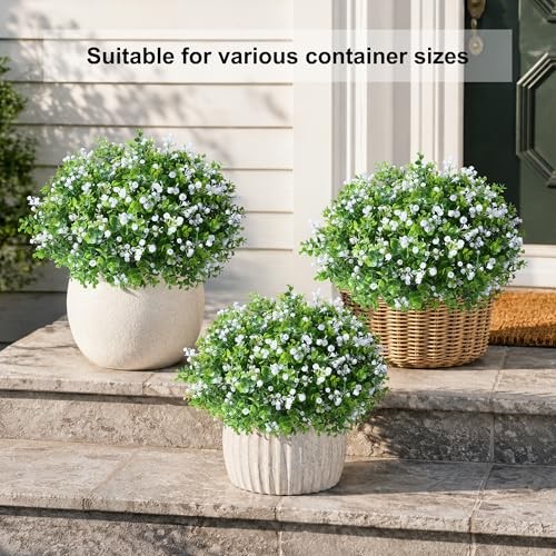 Fake Plants Artificial Flowers for Outdoors Decor, 2 Pack Green - Baby Breath gallery
