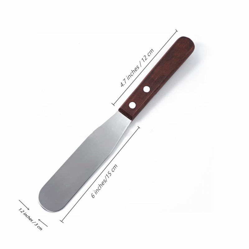 2-Pack 6" Stainless Steel Cake Spatula with Wooden Handle for Spreading gallery