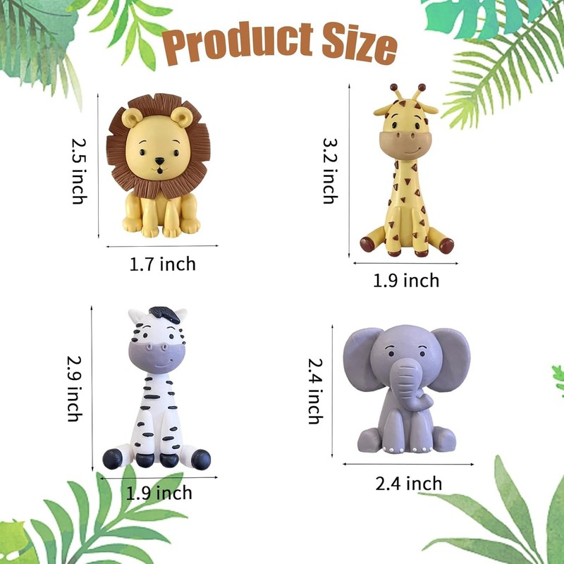 Safari Animal Cake Toppers Jungle Wild Cake Decorations with Lion Giraffe gallery