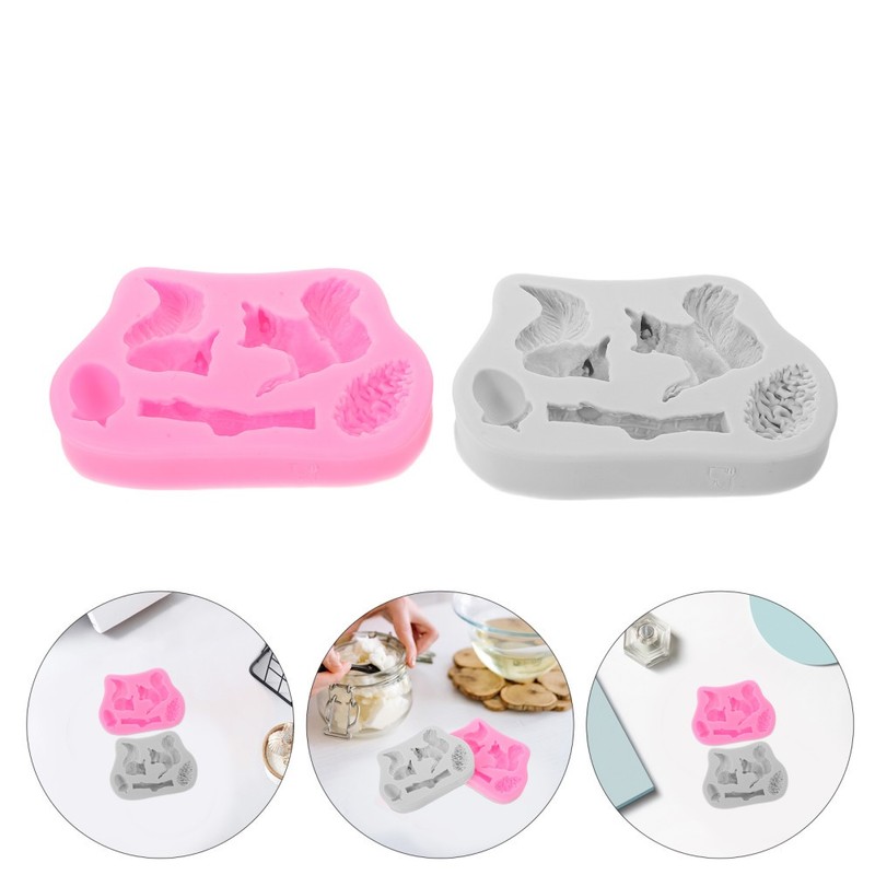 2 Pcs Squirrel Silicone Mold Animal Candy Molds Chocolate Moulds